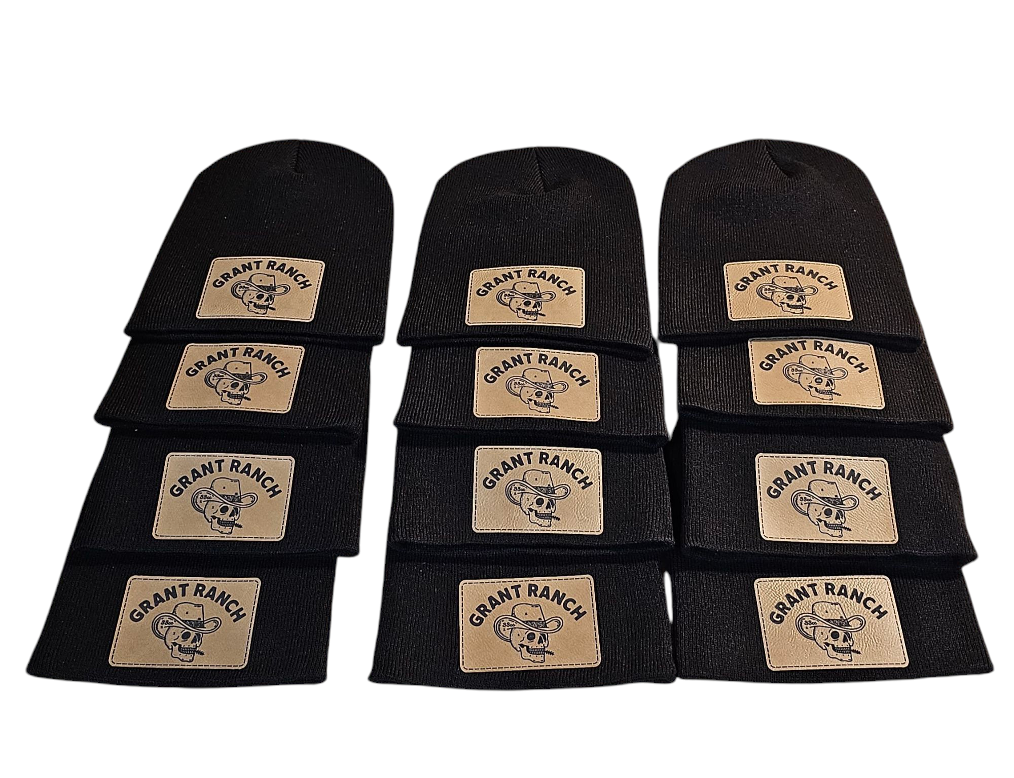 beanies with custom engraved patches