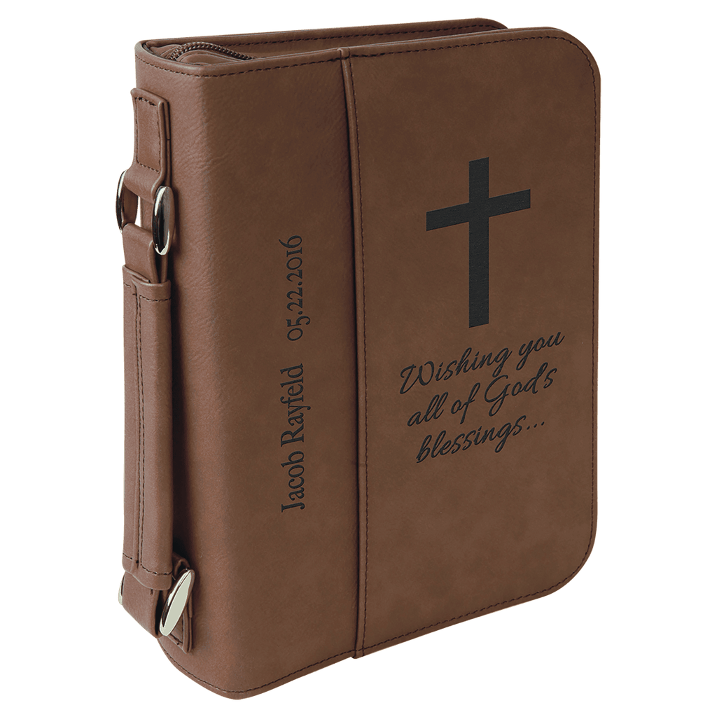 brown leatherette bible cover