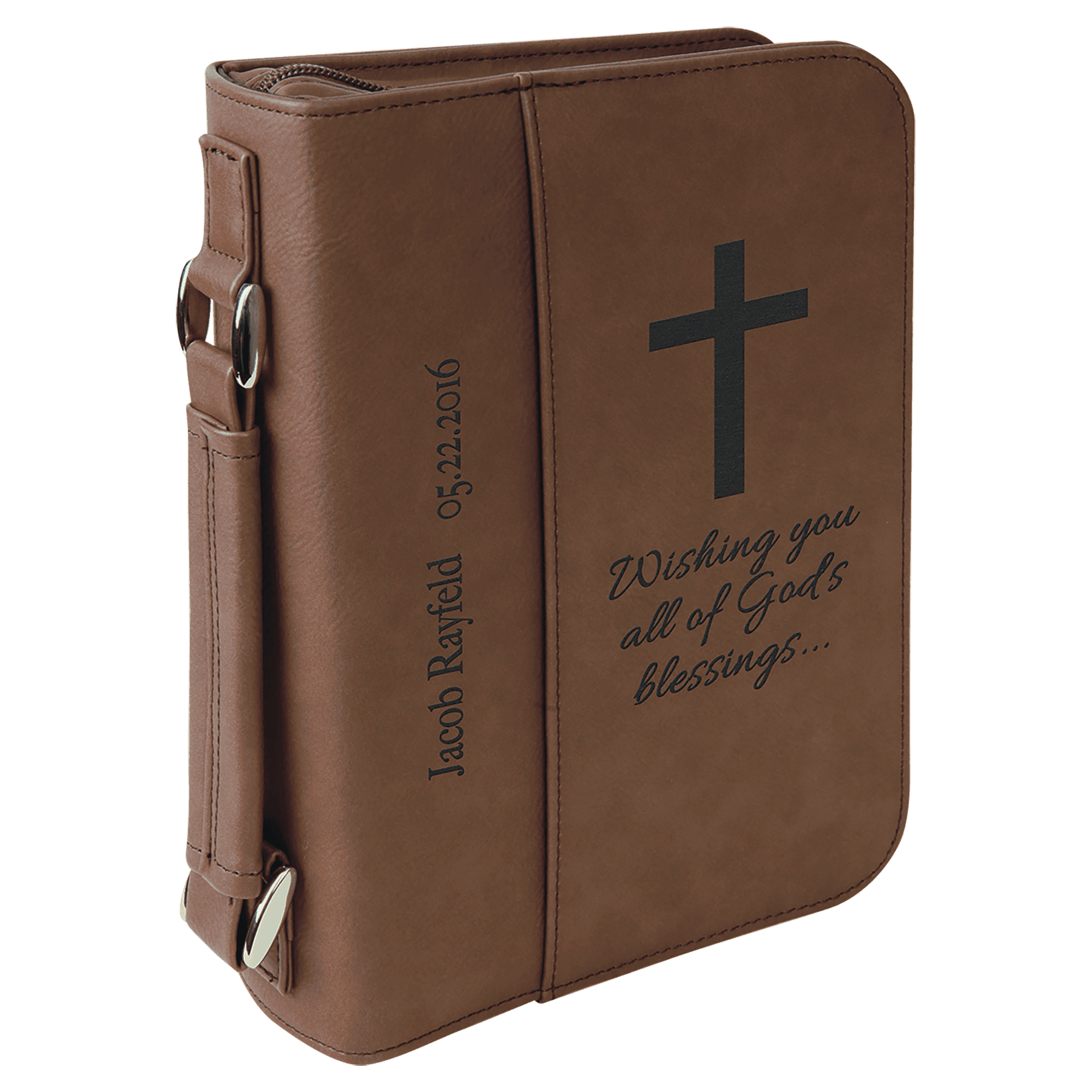 brown leatherette bible cover