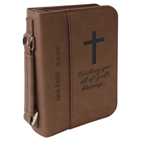 brown leatherette bible cover