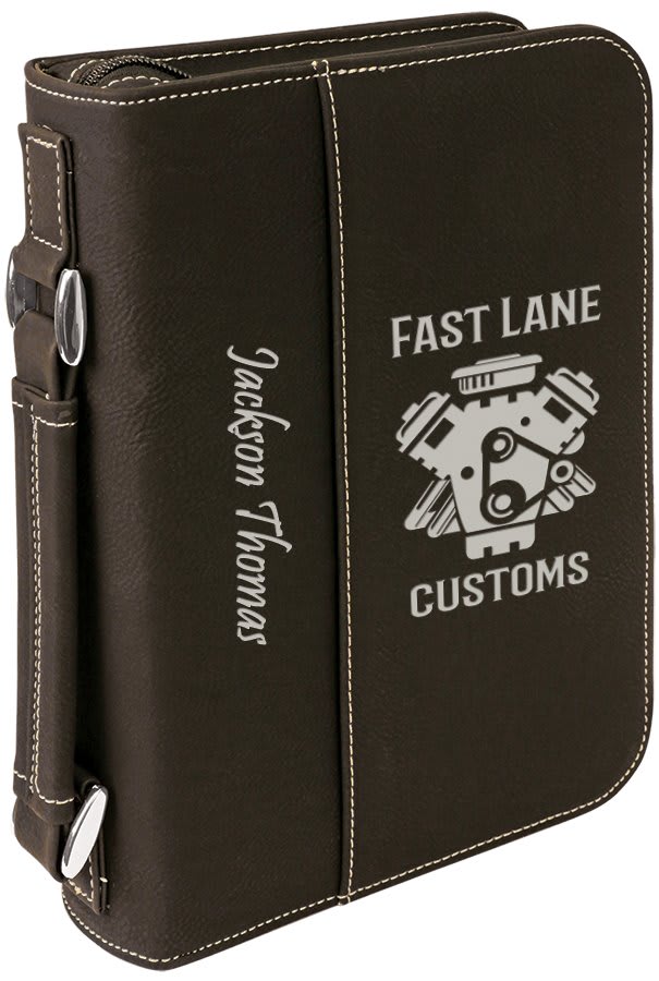 dark brown leatherette bible cover