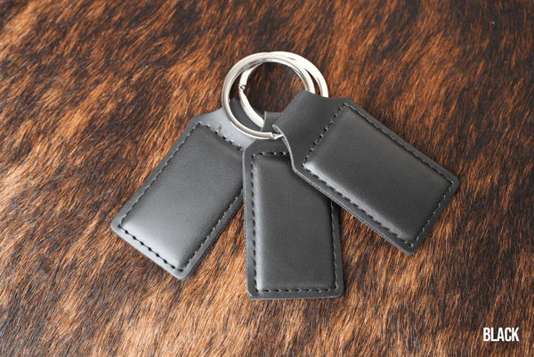 black leatherette keychain