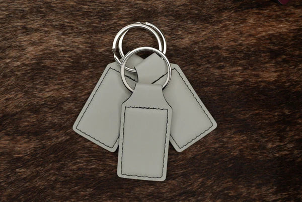 eggshell leatherette keychain