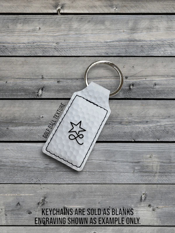 White golf ball textured keychain