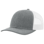 gray and white cap 