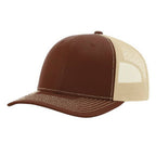 brown and cream cap