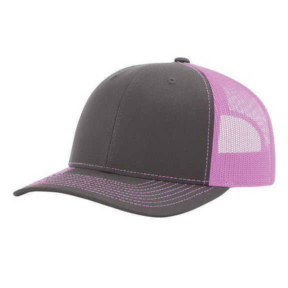gray and neon pink cap 
