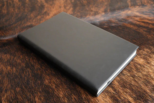 black leatherette journal