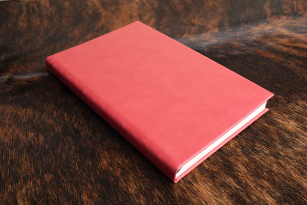 red leatherette journal