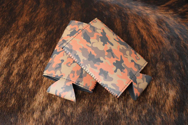 orange camo can cooler