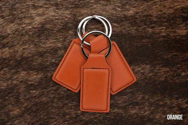 orange leatherette keychain