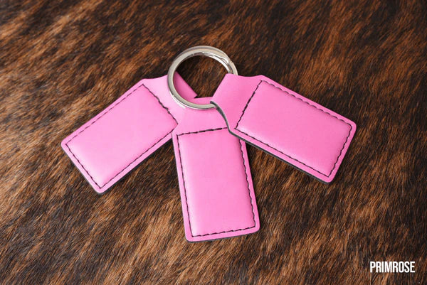 primrose leatherette keychain