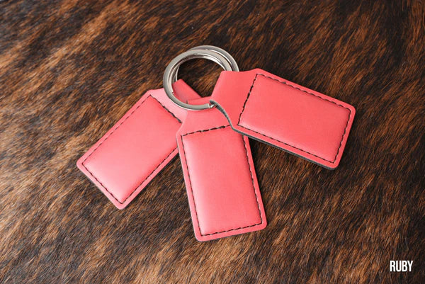 ruby leatherette keychain
