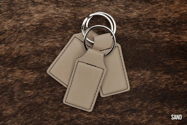 sand leatherette keychain